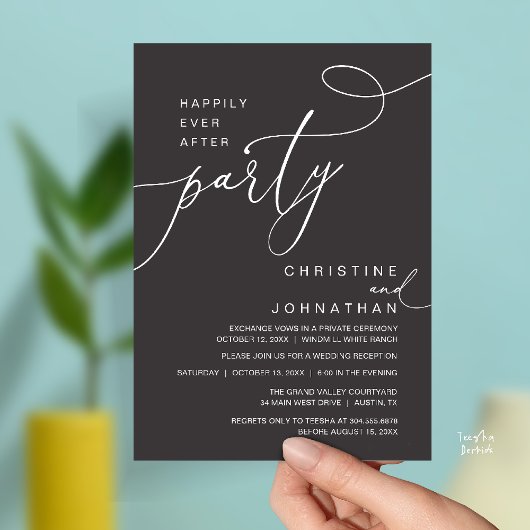 Invitation Happily Ever After Party Romantic Weds Reception