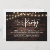 Invitation Happily Ever After Party, Rustic String Lights (Devant)
