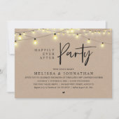 Invitation Happily Ever After Party, Rustic String Lights (Devant)