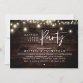 Invitation Happily Ever After Party, Rustic String Lights (Devant)