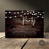 Invitation Happily Ever After Party, Rustic String Lights