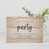 Invitation Happily Ever After Party, Rustic String Lights Wed (Debout devant)