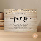 Invitation Happily Ever After Party, Rustic String Lights Wed