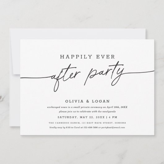 Invitation Happily Ever After Party Script Wedding Elopement (Devant)