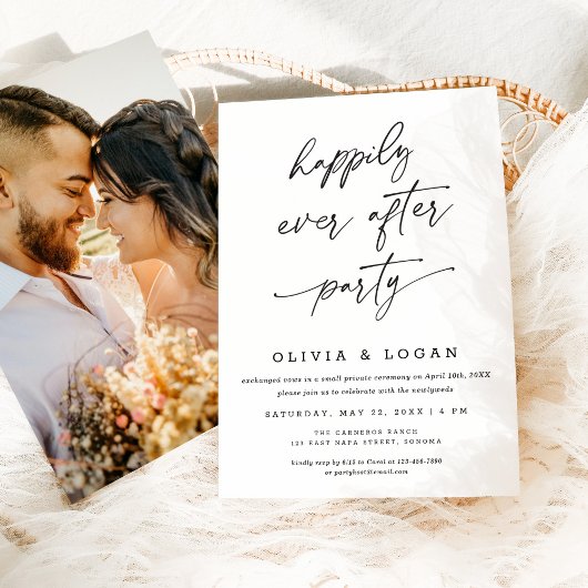 Invitation Happily Ever After Party Script Wedding Elopement