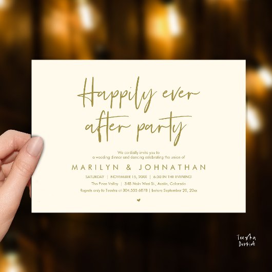 Invitation Happily Ever After Party, Wedding Dinner Dancing