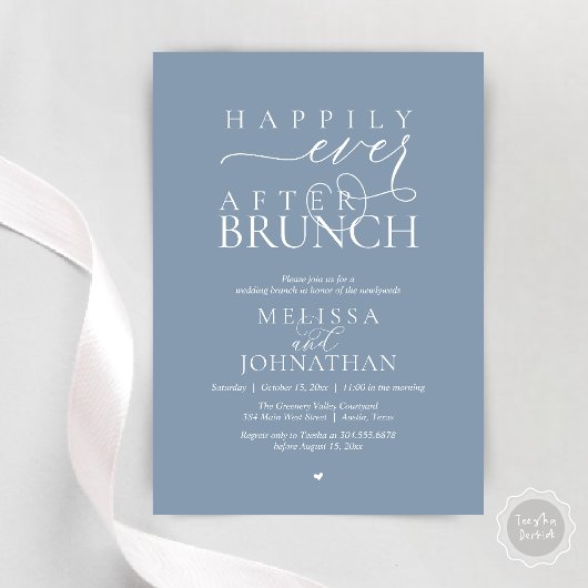 Invitation Happily Ever After Party Wedding Elopement Dinner