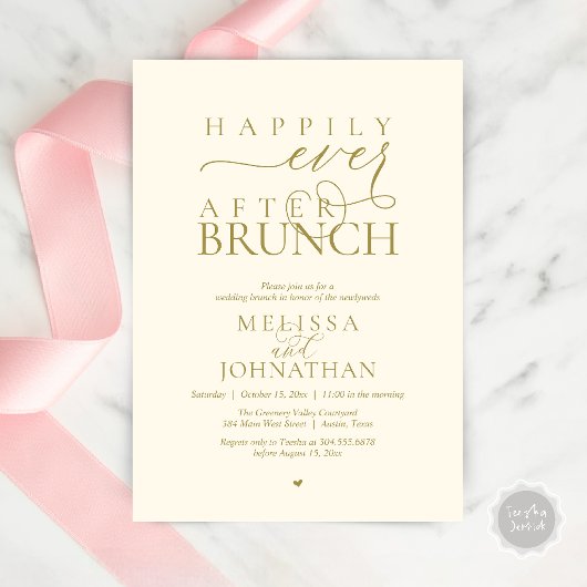 Invitation Happily Ever After Party Wedding Elopement Dinner