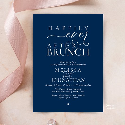 Invitation Happily Ever After Party Wedding Elopement Dinner