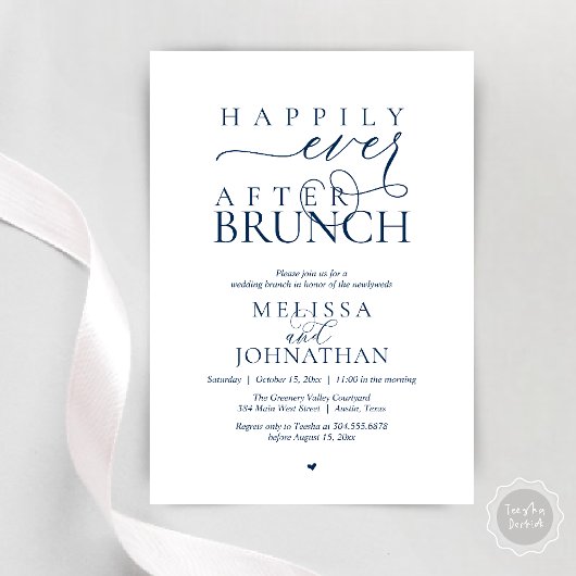 Invitation Happily Ever After Party Wedding Elopement Dinner