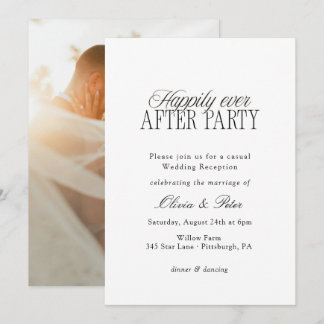 Invitation Happily Ever After Party Wedding Reception