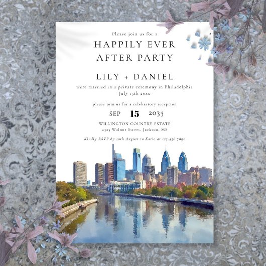 Invitation Happily Ever After Philadelphia Wedding