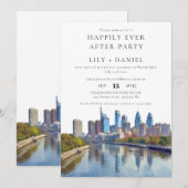 Invitation Happily Ever After Philadelphia Wedding (Devant / Derrière)