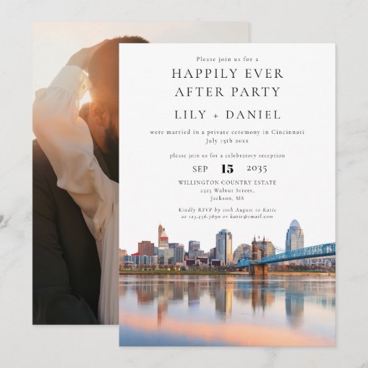 Invitation Happily Ever After Photo Cincinnati Wedding (Devant / Derrière)