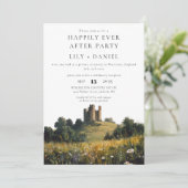 Invitation Happily Ever After Photo Floral Castle Wedding (Debout devant)