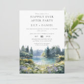 Invitation Happily Ever After Photo Forest Lakeside Wedding (Debout devant)