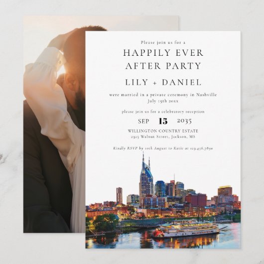 Invitation Happily Ever After Photo Nashville Wedding (Devant / Derrière)