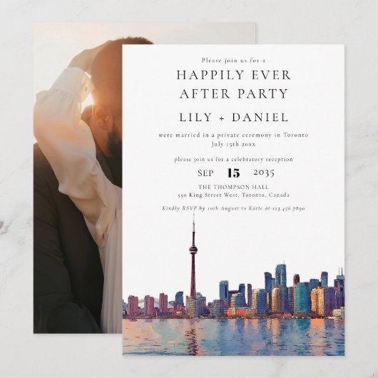 Invitation Happily Ever After Photo Toronto Wedding (Devant / Derrière)