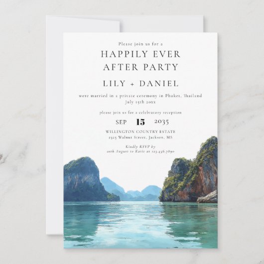 Invitation Happily Ever After Phuket Thailand Wedding (Devant)
