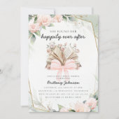 Invitation Happily Ever After Pink Floral Book Bridal Shower (Devant)