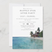 Invitation Happily Ever After Tropical Beach Photo Wedding (Devant)