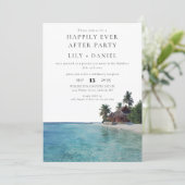Invitation Happily Ever After Tropical Beach Photo Wedding (Debout devant)