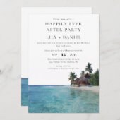 Invitation Happily Ever After Tropical Beach Wedding (Devant / Derrière)