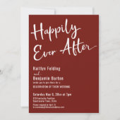 Invitation Happily Ever After Typographie Gras Blanc sur Vin (Devant)