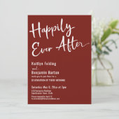 Invitation Happily Ever After Typographie Gras Blanc sur Vin (Debout devant)