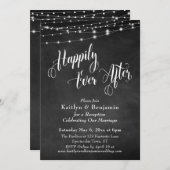 Invitation Happily Ever After Typographie Tableau à Craie Lum (Devant / Derrière)