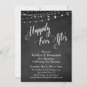 Invitation Happily Ever After Typographie Tableau Noir Lumièr (Devant)
