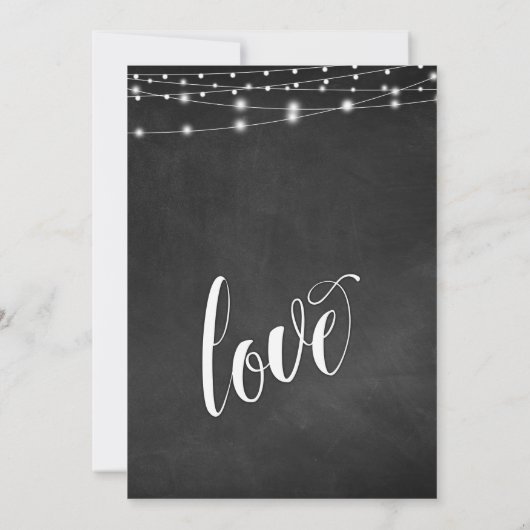 Invitation Happily Ever After Typographie Tableau Noir Lumièr (Dos)