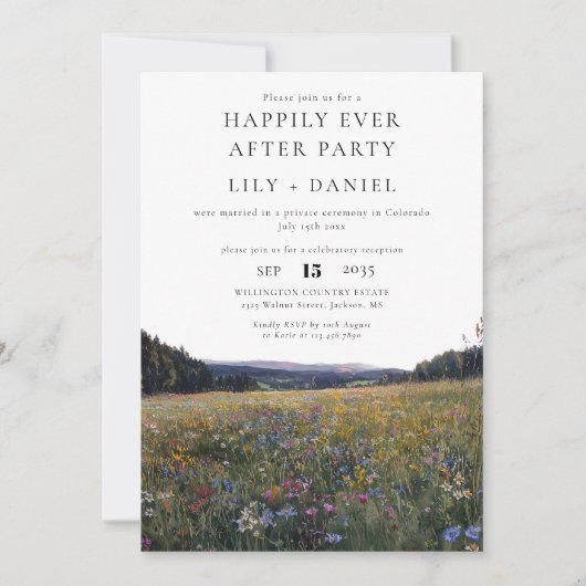 Invitation Happily Ever After Wildflowers Floral Wedding (Devant)