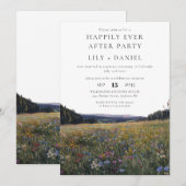 Invitation Happily Ever After Wildflowers Floral Wedding (Devant / Derrière)