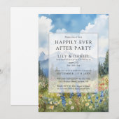 Invitation Happily Ever After Wildflowers Mountain Wedding (Devant / Derrière)