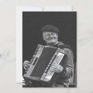Invitation Happiness Is, Paris Musicien Black & White Art