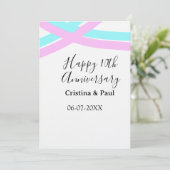 Invitation Happy 10th anniversary simple minimal wedding name (Debout devant)