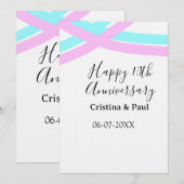 Invitation Happy 10th anniversary simple minimal wedding name (Devant / Derrière)