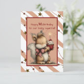 Invitation Happy 1st. Birthday to Our Baby Squirrel (Debout devant)