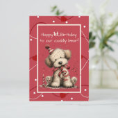 Invitation Happy 1st. Birthday to Our Cuddly Bear (Debout devant)