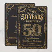 Invitation Happy 50Years Celebration Card (Devant / Derrière)