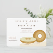 Invitation Happy Bagels Mariage crème blanche Brown (Debout devant)