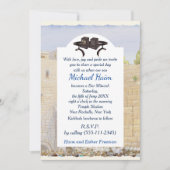 Invitation Happy Bar Mitzvah Jerusalem Kotel Tefillin Vintage (Devant)