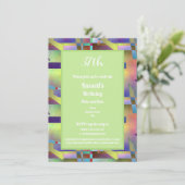Invitation Happy Birthday Adult Any Age Abstract Pattern (Debout devant)