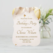 Invitation Happy Birthday Balloon Invite – Bright & Cheerful (Debout devant)