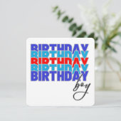 Invitation Happy birthday boy. Celebrating your birthday... (Debout devant)