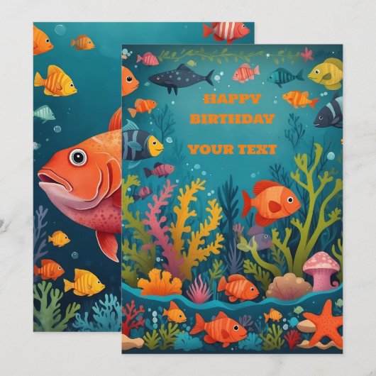 Invitation Happy Birthday Card - Personalise BD Card (Devant / Derrière)