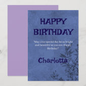 INVITATION HAPPY BIRTHDAY CHARLOTTA (Devant / Derrière)