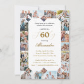 Invitation Happy Birthday Cheers To 60 Years Photo Collage (Devant)