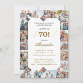 Invitation Happy Birthday Cheers To 70 Years Photo Collage (Devant)